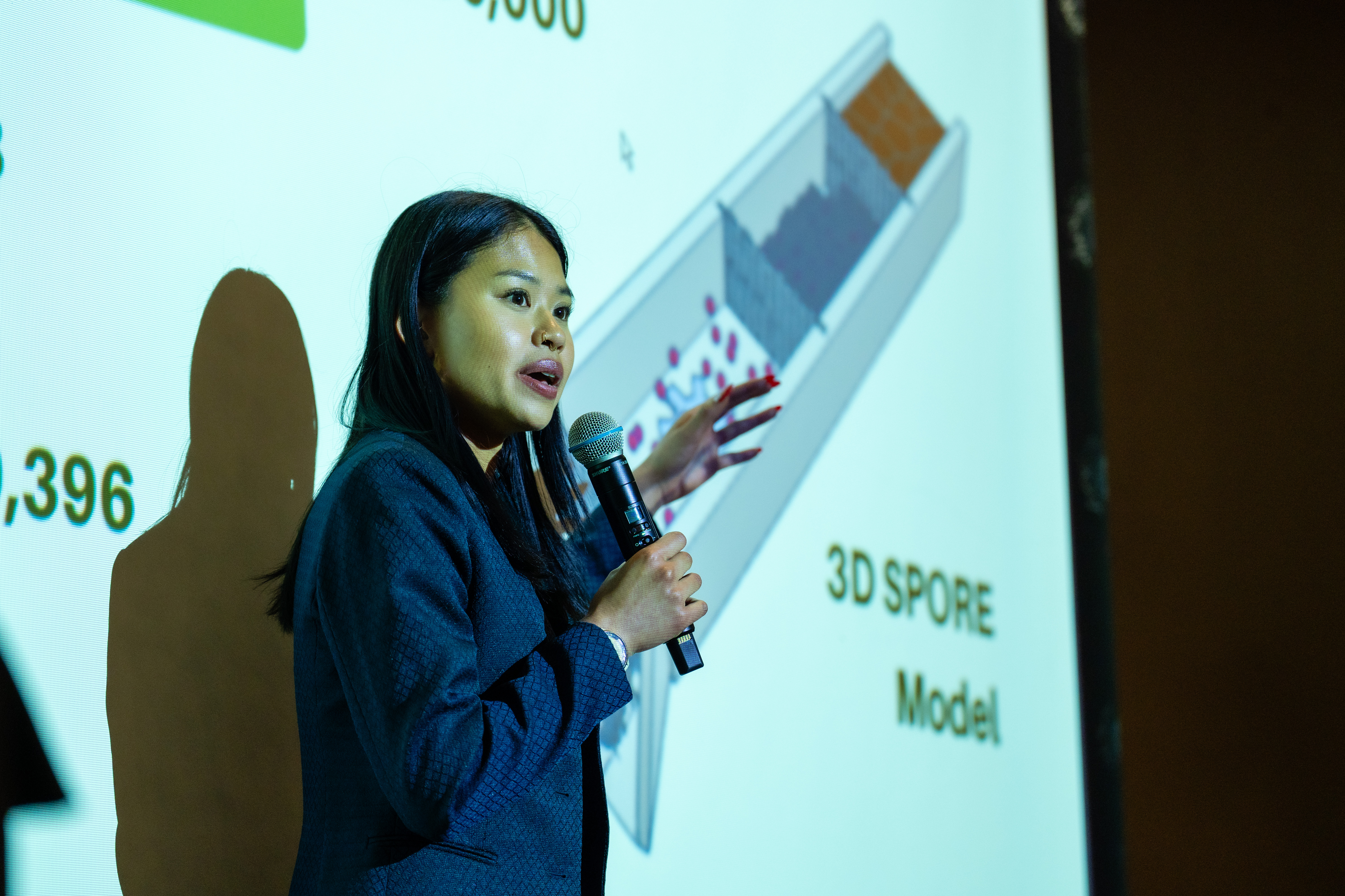 Female presenting slide show